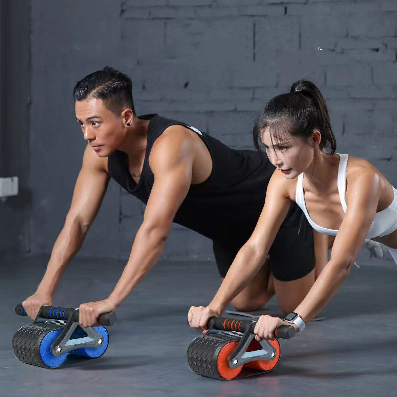 Double Wheel Abdominal Exerciser Women Men Automatic Rebound Ab Wheel