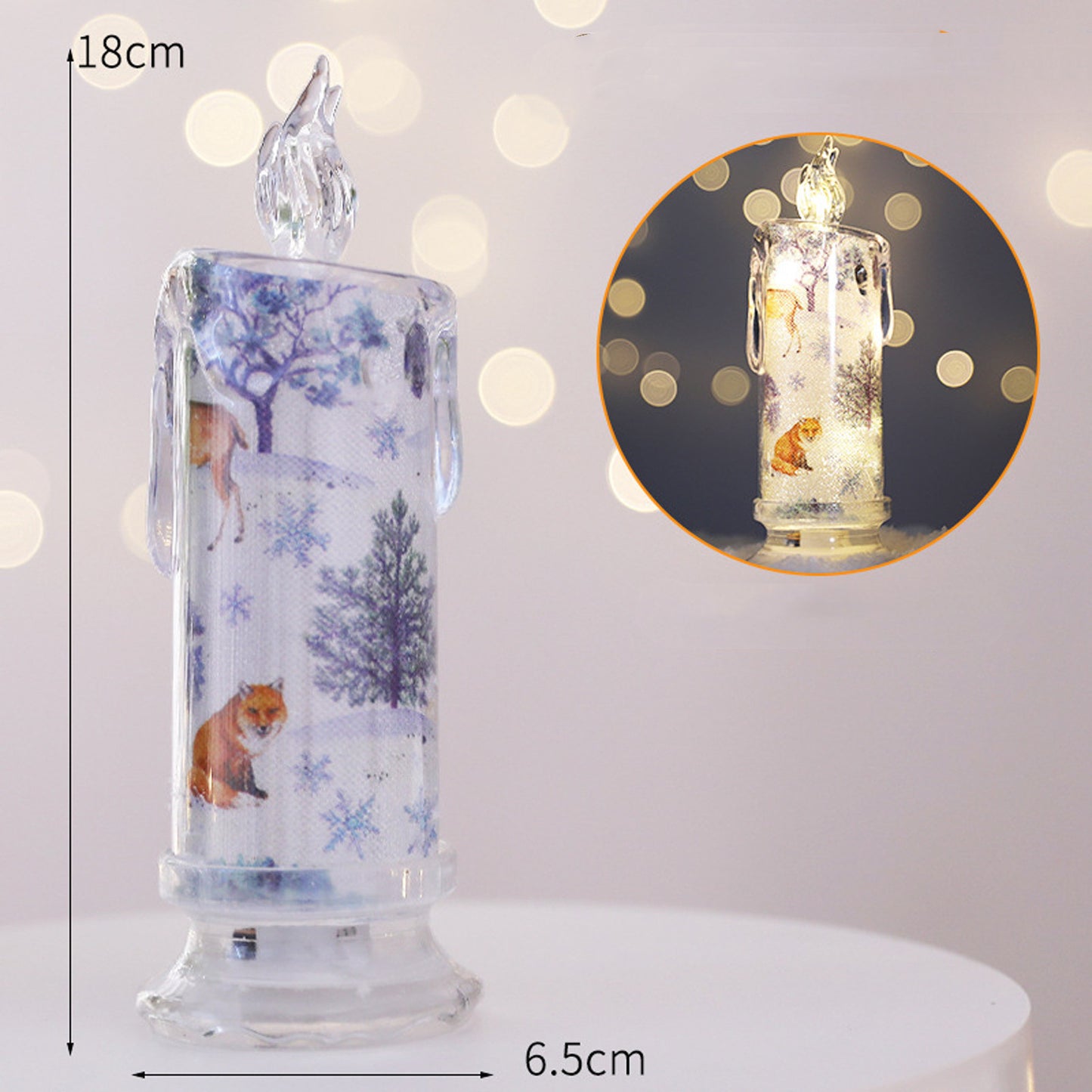 Christmas Transparent Electronic Candles Decorative Gifts