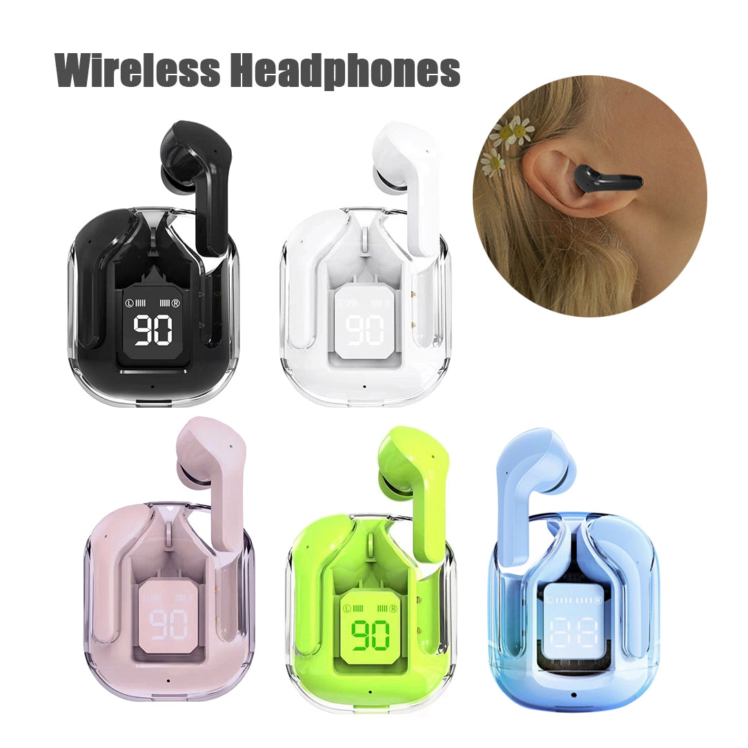 New Mini Transparent Wireless Bluetooth Headset Digital Display ENC No