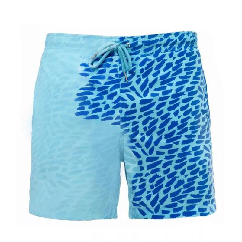 Magical Change Color Beach Shorts Summer Men Swimming Trunks Swimwear Swimsuit Quick Dry