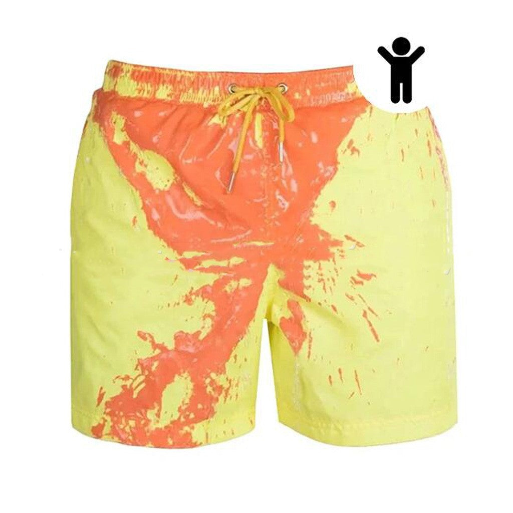 Magical Change Color Beach Shorts Summer Men Swimming Trunks Swimwear Swimsuit Quick Dry