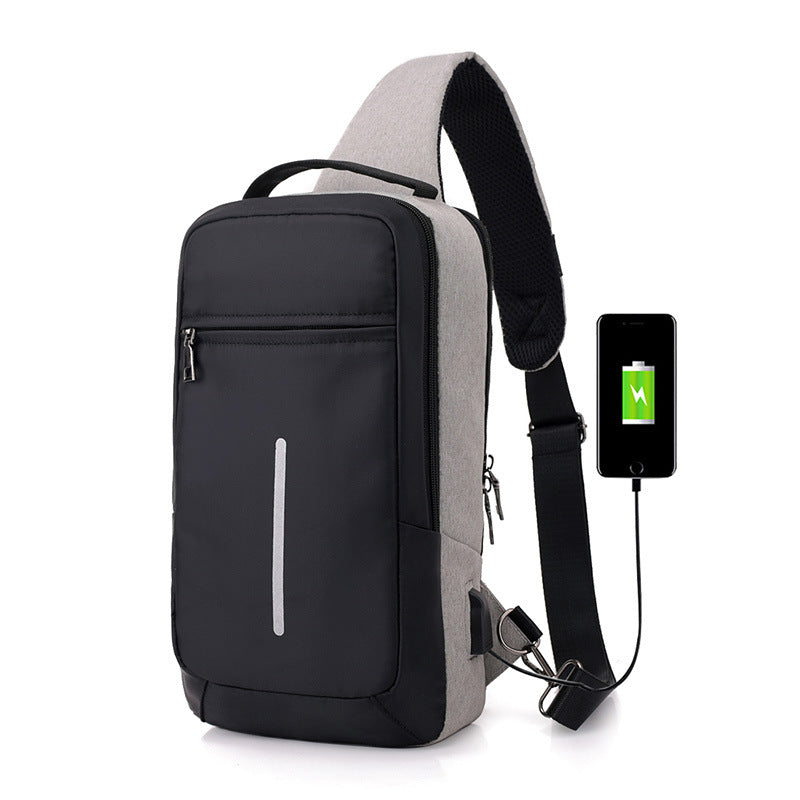 Anti-theft USB charging chest bag with you