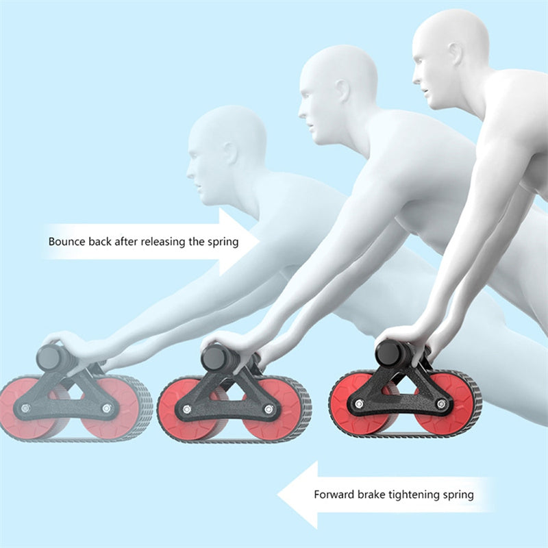 Double Wheel Abdominal Exerciser Women Men Automatic Rebound Ab Wheel 