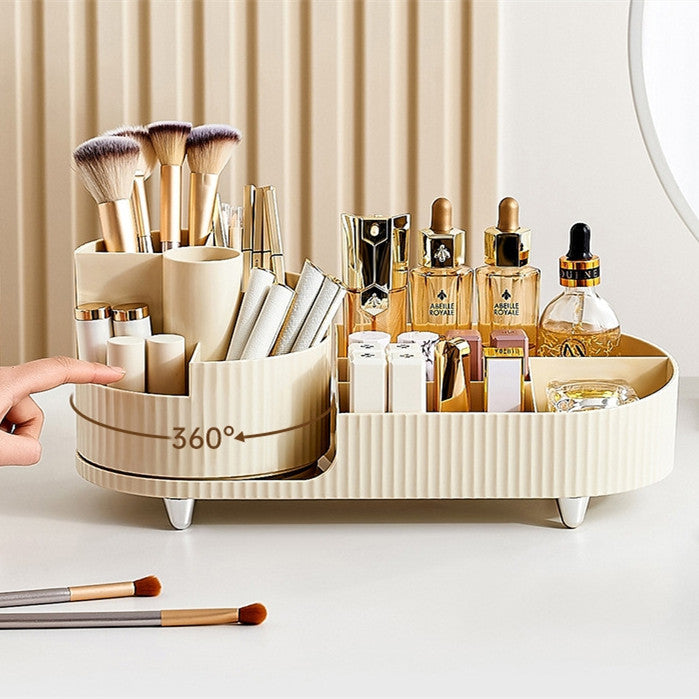 Cosmetics Storage Box Rotating Pen Holder Dresser Table Large Capacity Makeup Brush Lipstick Eye Shadow Puff Storage Rack