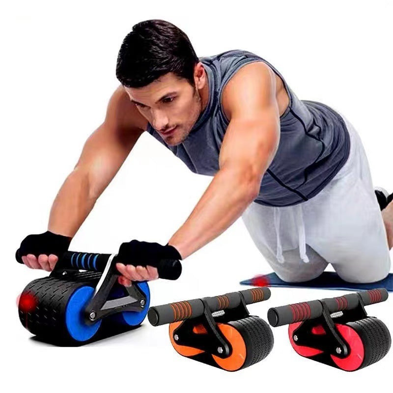 Double Wheel Abdominal Exerciser Women Men Automatic Rebound Ab Wheel 