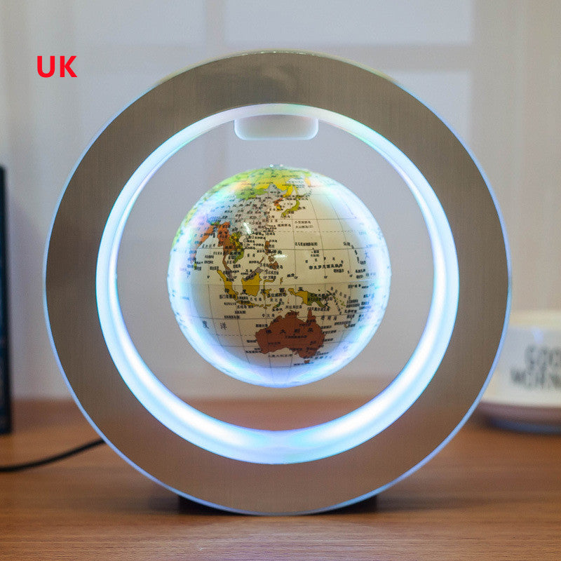 Round LED World Map Floating Globe Magnetic Levitation Light Anti Grav