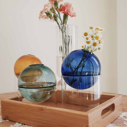 Creative Colorful Spherical Glass Vase Decoration