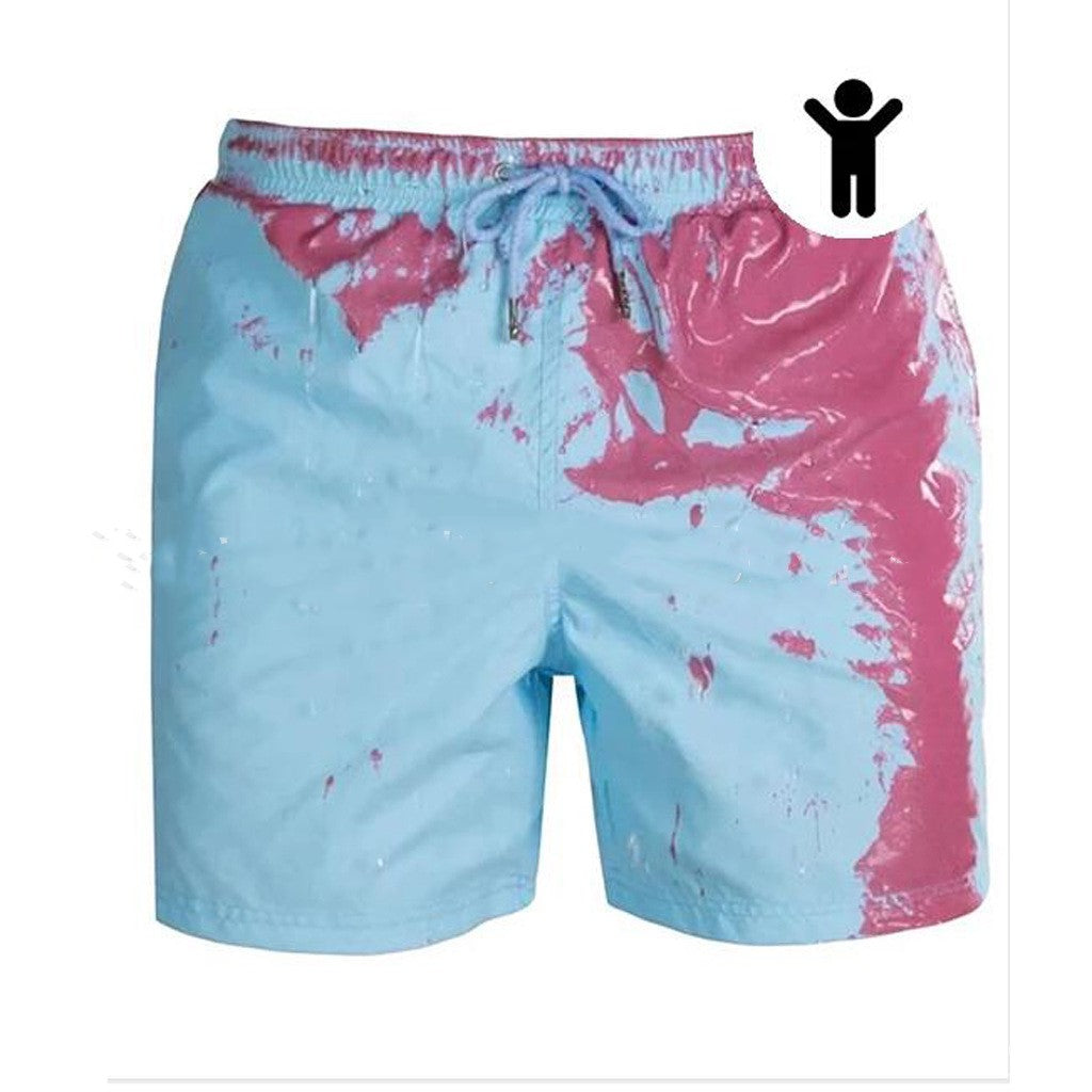 Magical Change Color Beach Shorts Summer Men Swimming Trunks Swimwear Swimsuit Quick Dry