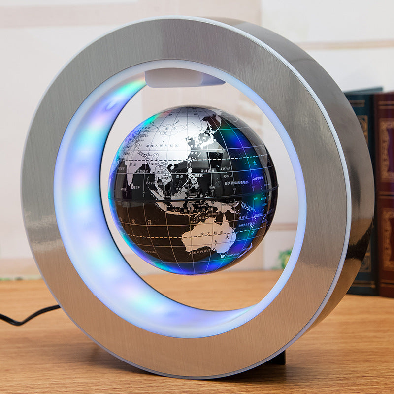 Round LED World Map Floating Globe Magnetic Levitation Light Anti Grav