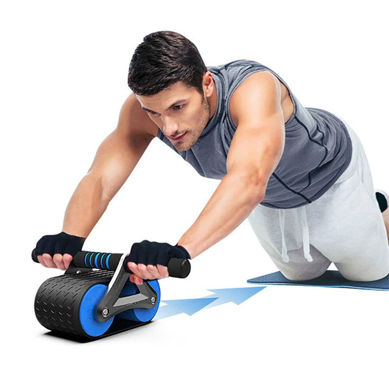 Double Wheel Abdominal Exerciser Women Men Automatic Rebound Ab Wheel 