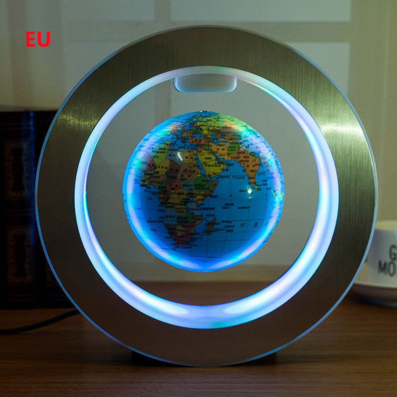 Round LED World Map Floating Globe Magnetic Levitation Light Anti Grav