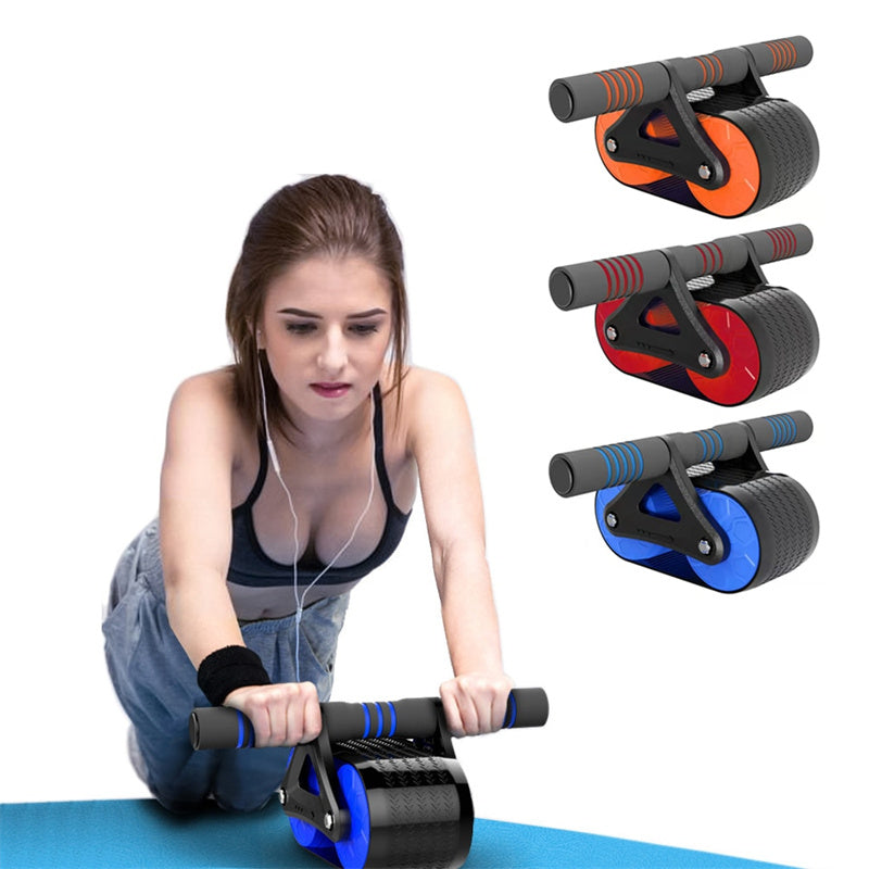 Double Wheel Abdominal Exerciser Women Men Automatic Rebound Ab Wheel 