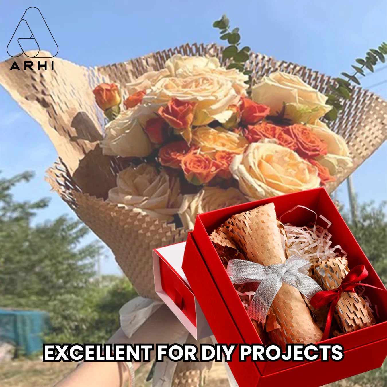 ARHI Honeycomb Packing Paper 15"x131' for Packing Moving & Gifts | Free Shipping