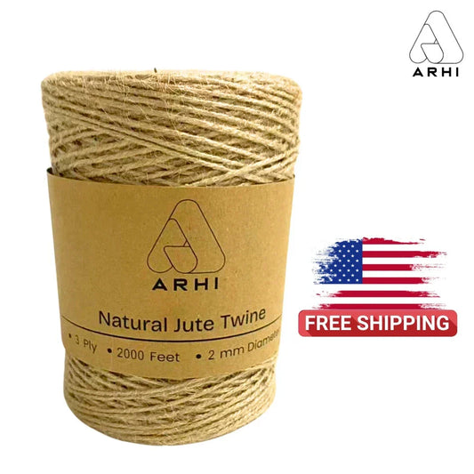 ARHI 2000FT Natural Jute Twine Rope 2mm 3Ply for Gardening & Packing Craft USA