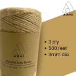 ARHI 500FT Natural Jute Twine Rope 3mm 3Ply for Gardening & Packing Craft USA - Image 2